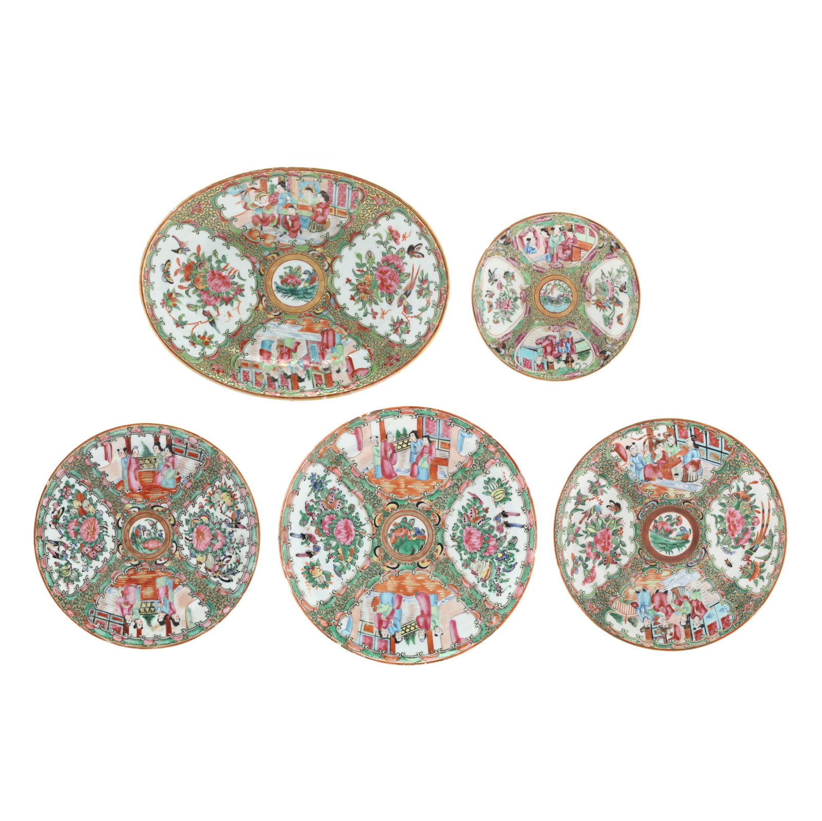A GROUP OF CHINESE ROSE MEDALLION
