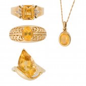 A GROUP OF CITRINE AND FOURTEE