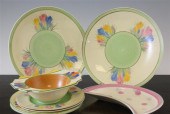 A group of Clarice Cliff dishe