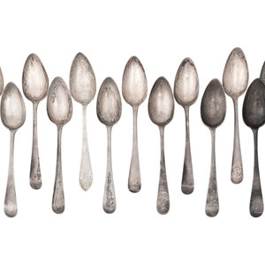 A Group of Coin Silver Spoons