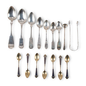A Group of Coin Silver and Enameled