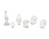 A GROUP OF CRYSTAL ANIMAL FIGU