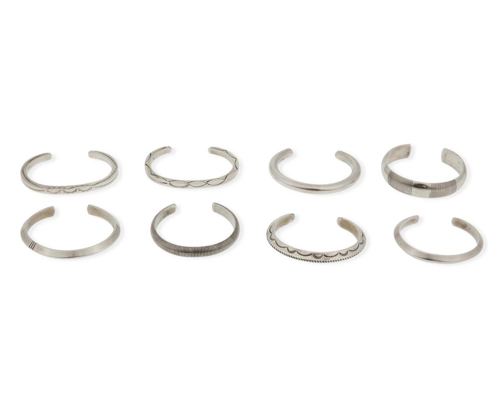 A GROUP OF CUFF BRACELETSA group of