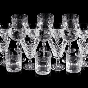 A Group of Cut-Glass Stemware