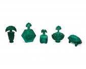 A GROUP OF CZECH MALACHITE GLA