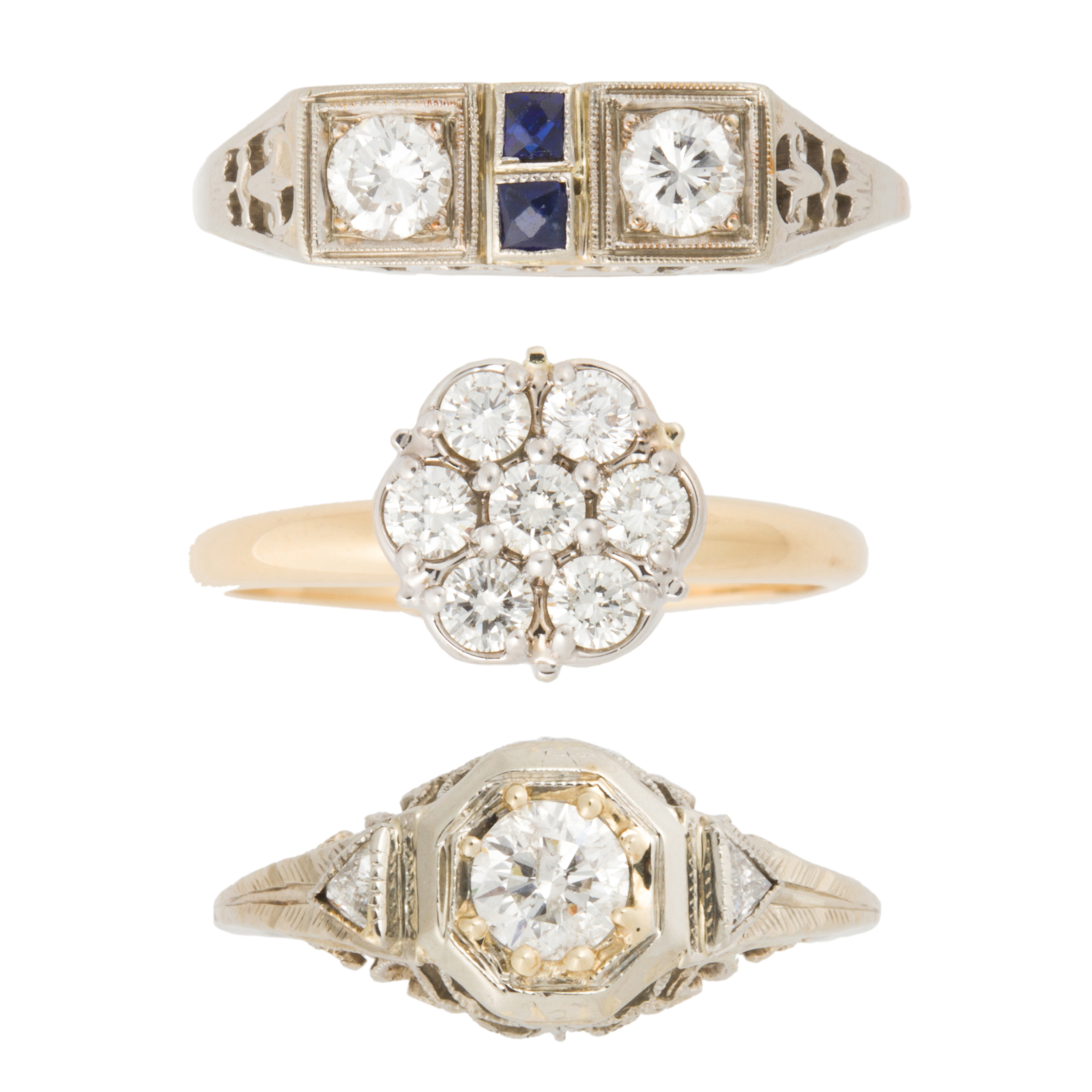 A GROUP OF DIAMOND AND FOURTEEN