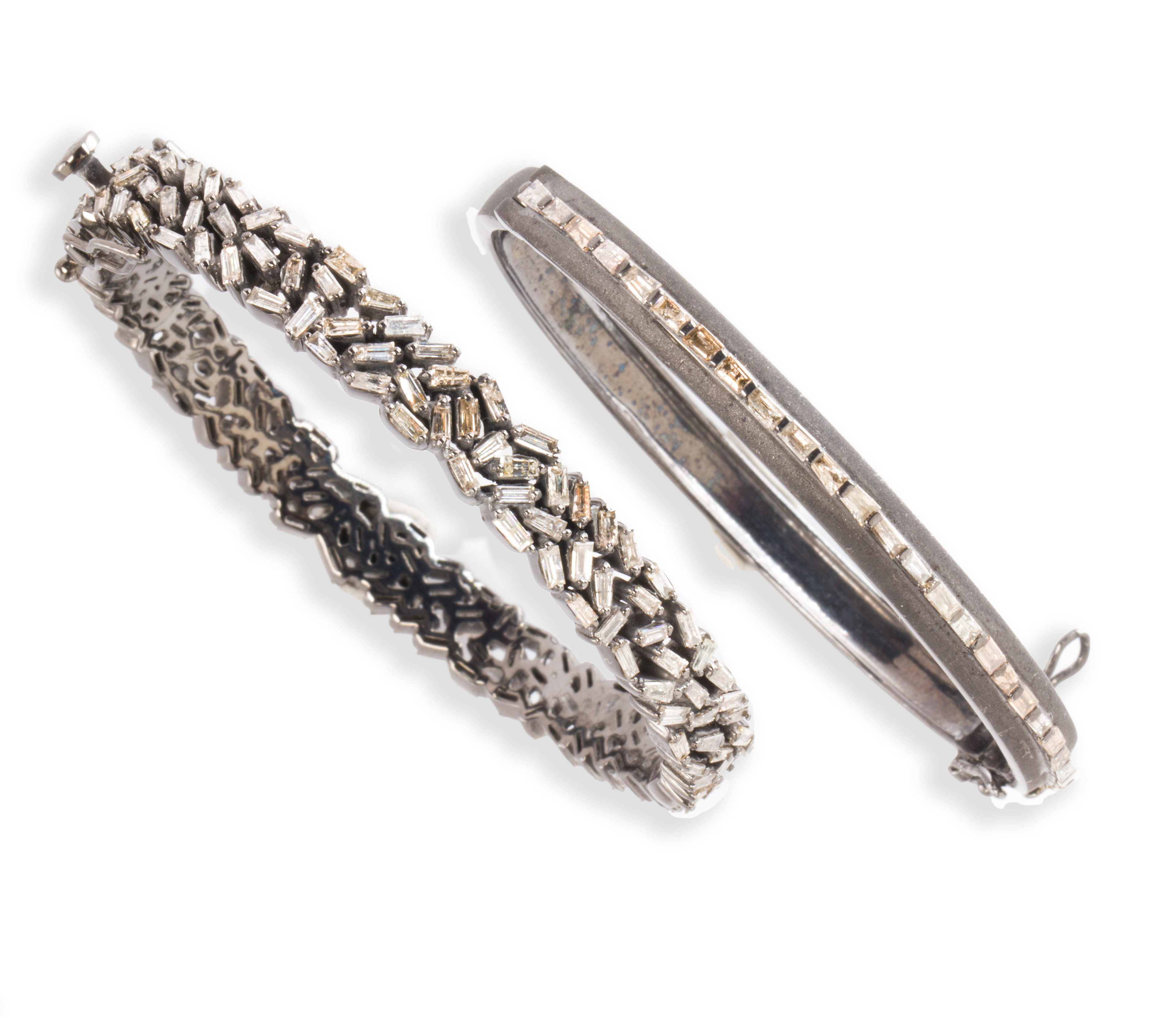 A GROUP OF DIAMOND AND BLACKENED