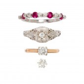A GROUP OF DIAMOND AND GOLD JE