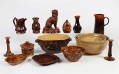 A GROUP OF EARTHENWARE TABLE A