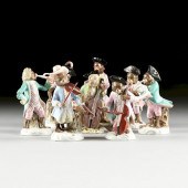 A GROUP OF EIGHT DRESDEN PORCE