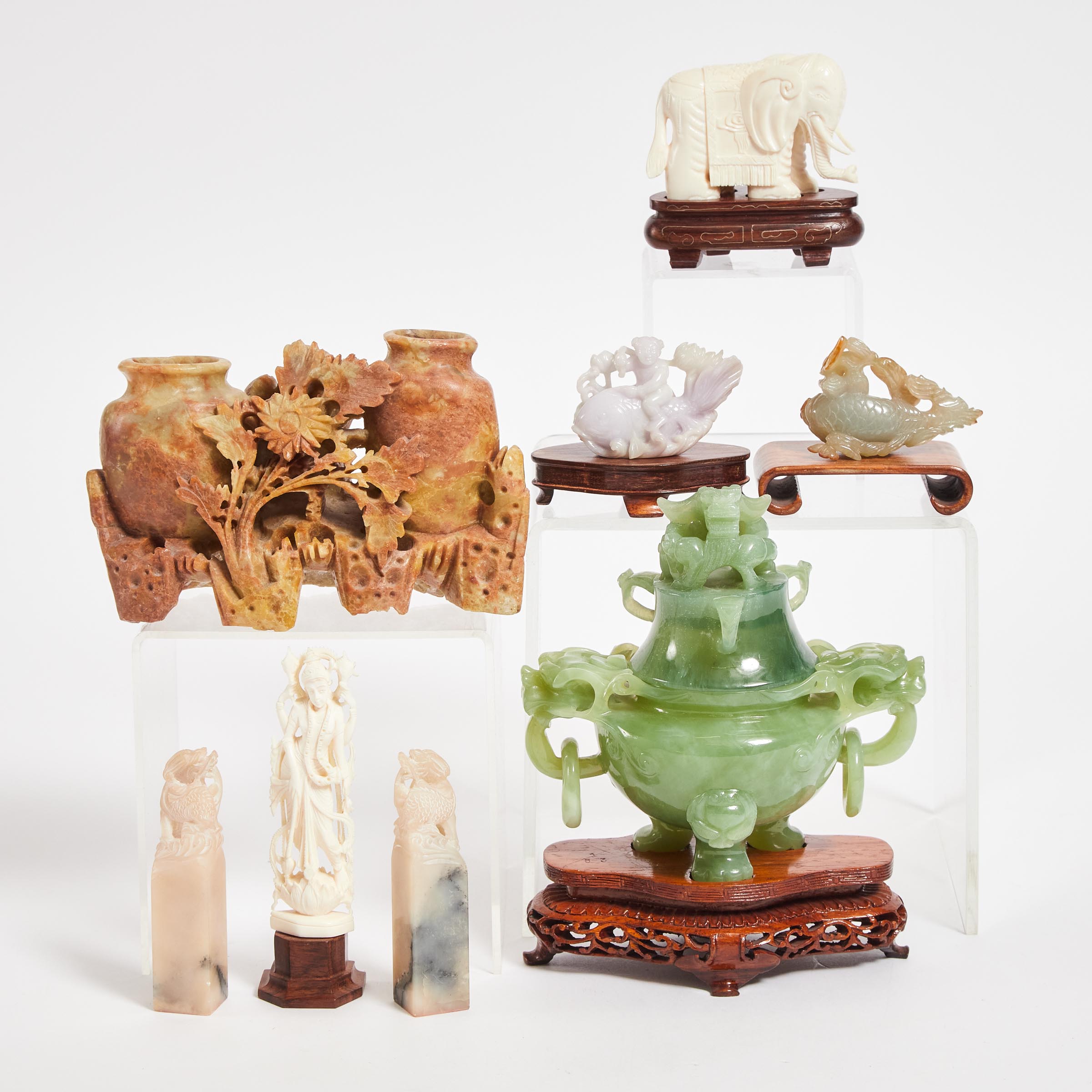 A Group of Eight Hardstone,