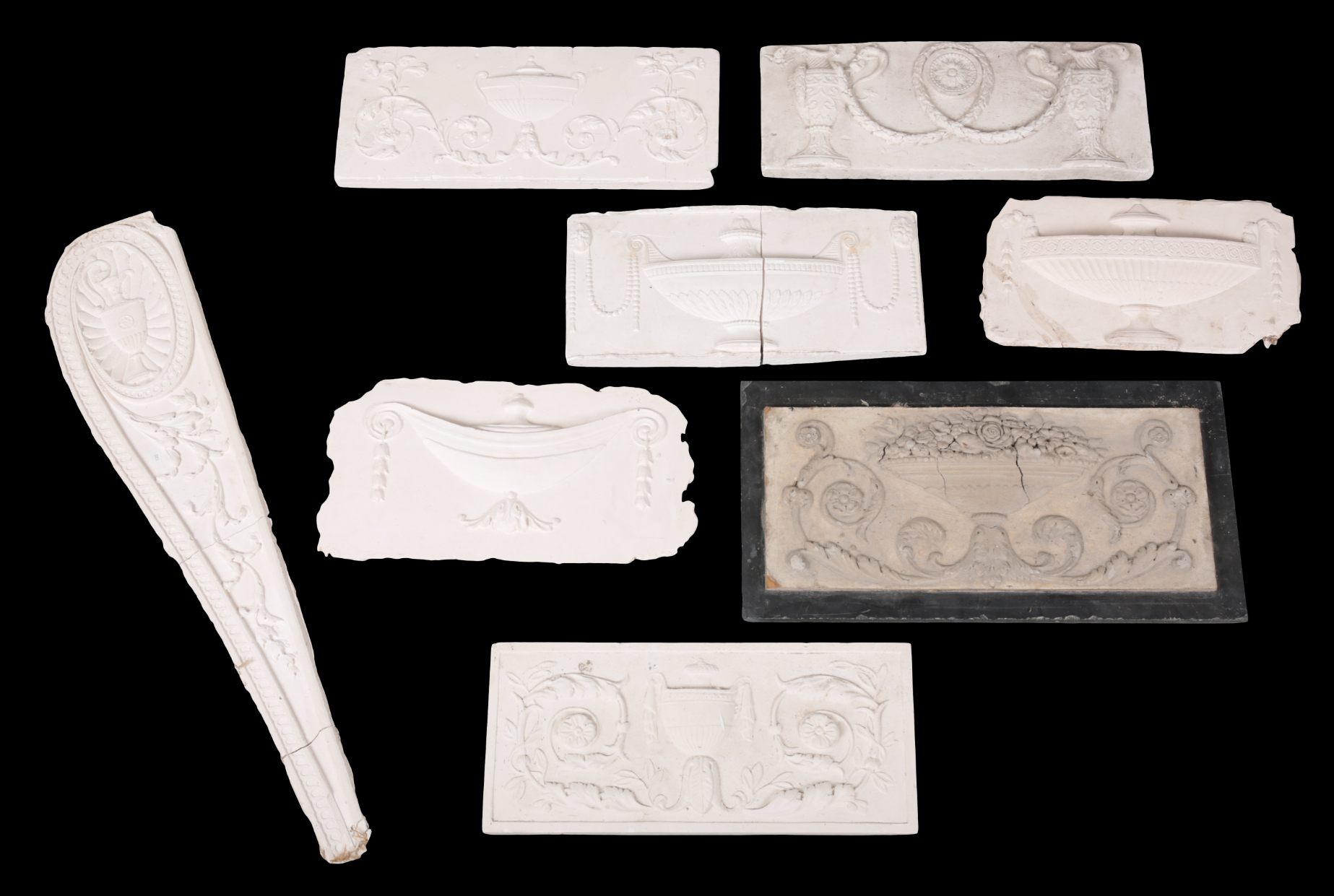 A GROUP OF EIGHT PLASTER