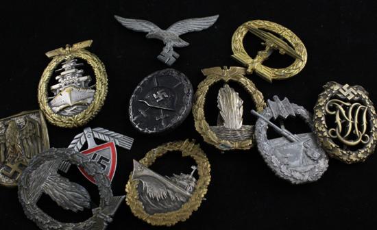 A group of eleven assorted WWII