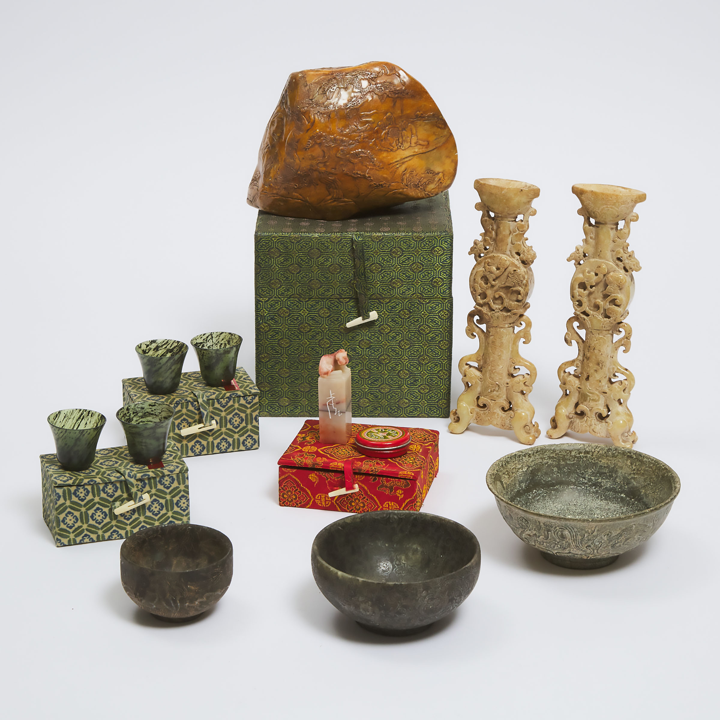 A Group of Eleven Chinese Stone