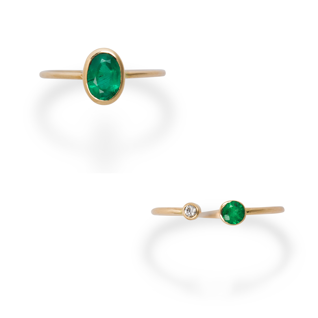A GROUP OF EMERALD AND FOURTEEN