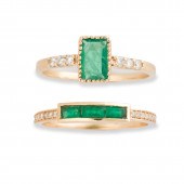 A GROUP OF EMERALD, DIAMOND AN