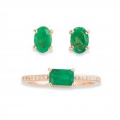 A GROUP OF EMERALD, DIAMOND AN