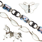 A GROUP OF ENAMEL AND SILVER J