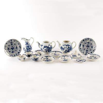 A group of English blue and white