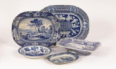 A group of English blue and white