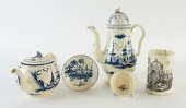 A GROUP OF ENGLISH BLUE AND WH