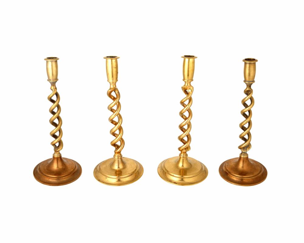 A GROUP OF ENGLISH SPIRAL BRASS