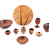 A Group of Fifteen Turned Wood