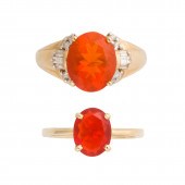 A GROUP OF FIRE OPAL, DIAMOND