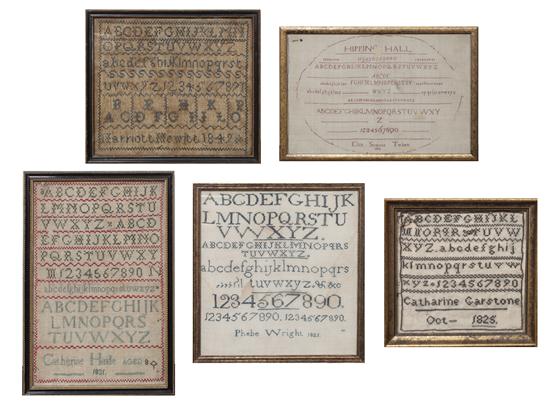 A Group of Five Alphabet Samplers