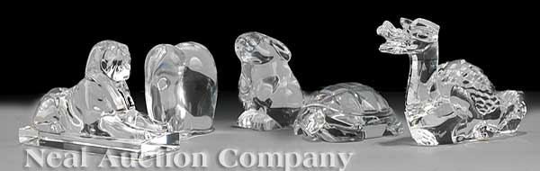 A Group of Five Baccarat Crystal