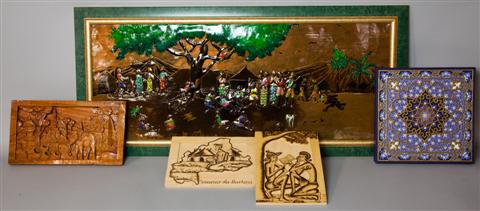 A GROUP OF FIVE BAS RELIEFS largest