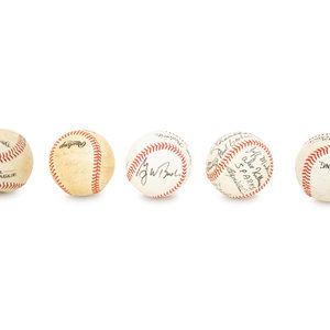 A Group of Five Baseballs, Three