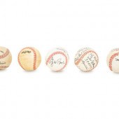 A Group of Five Baseballs, Thr