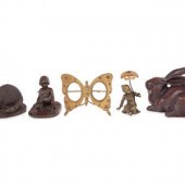 A Group of Five Bronze and Bra