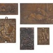 A Group of Five Bronze Plaquet