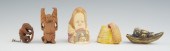 A Group of Five Carved Items I