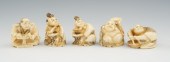 A Group of Five Carved Netsuke