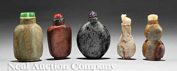 A Group of Five Chinese Hardstone