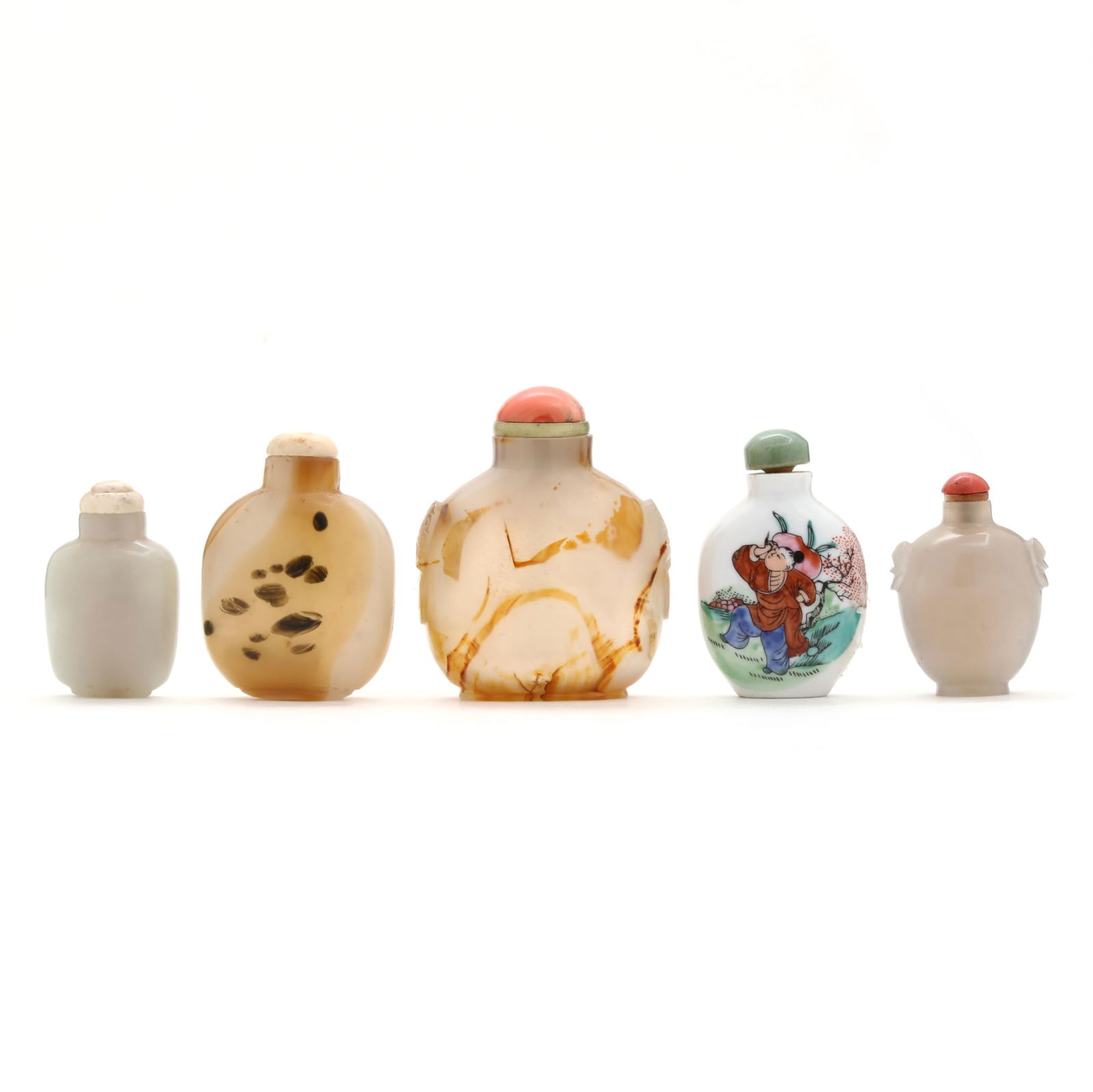 A GROUP OF FIVE CHINESE SNUFF
