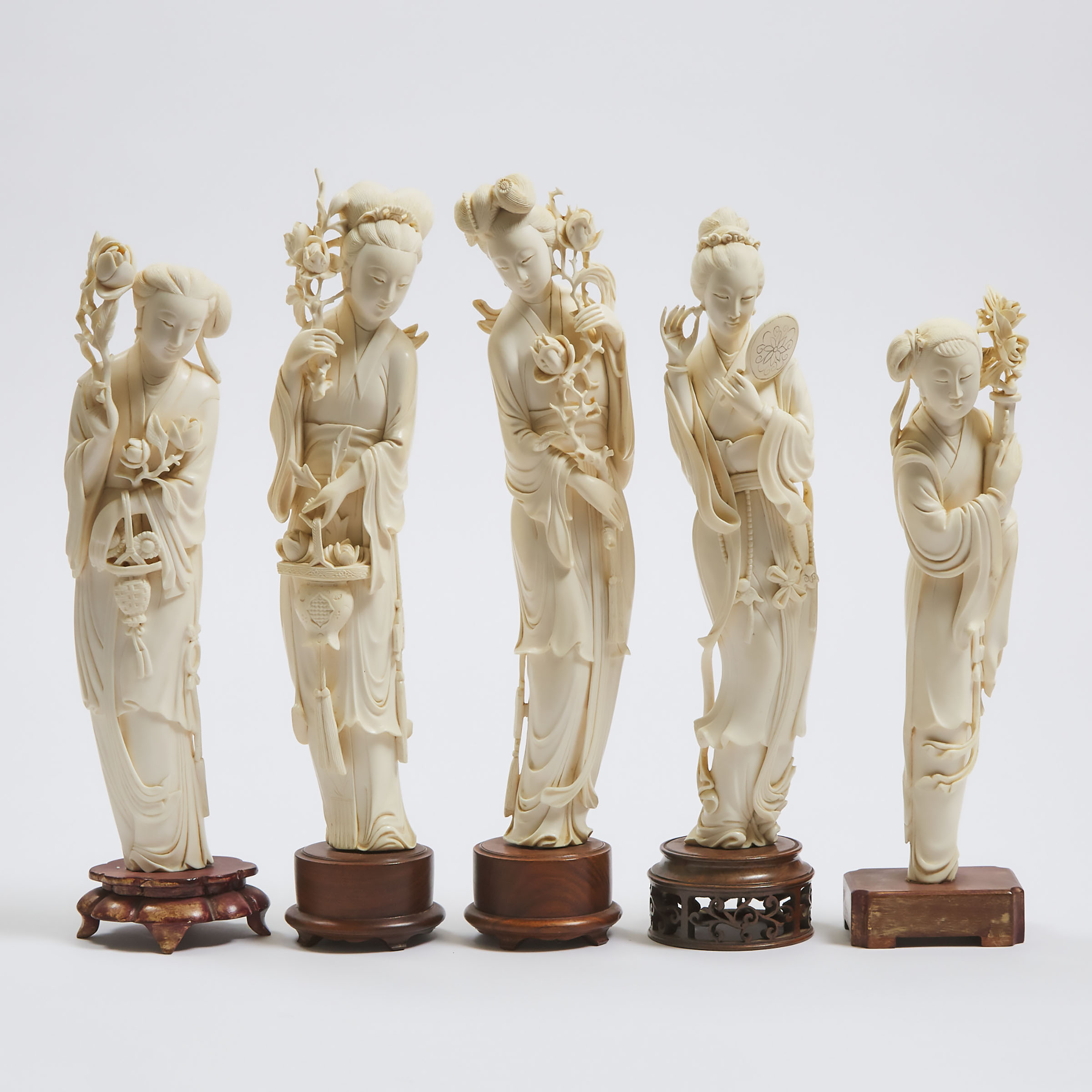A Group of Five Chinese Carved