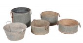 A GROUP OF FIVE GALVANISED MET