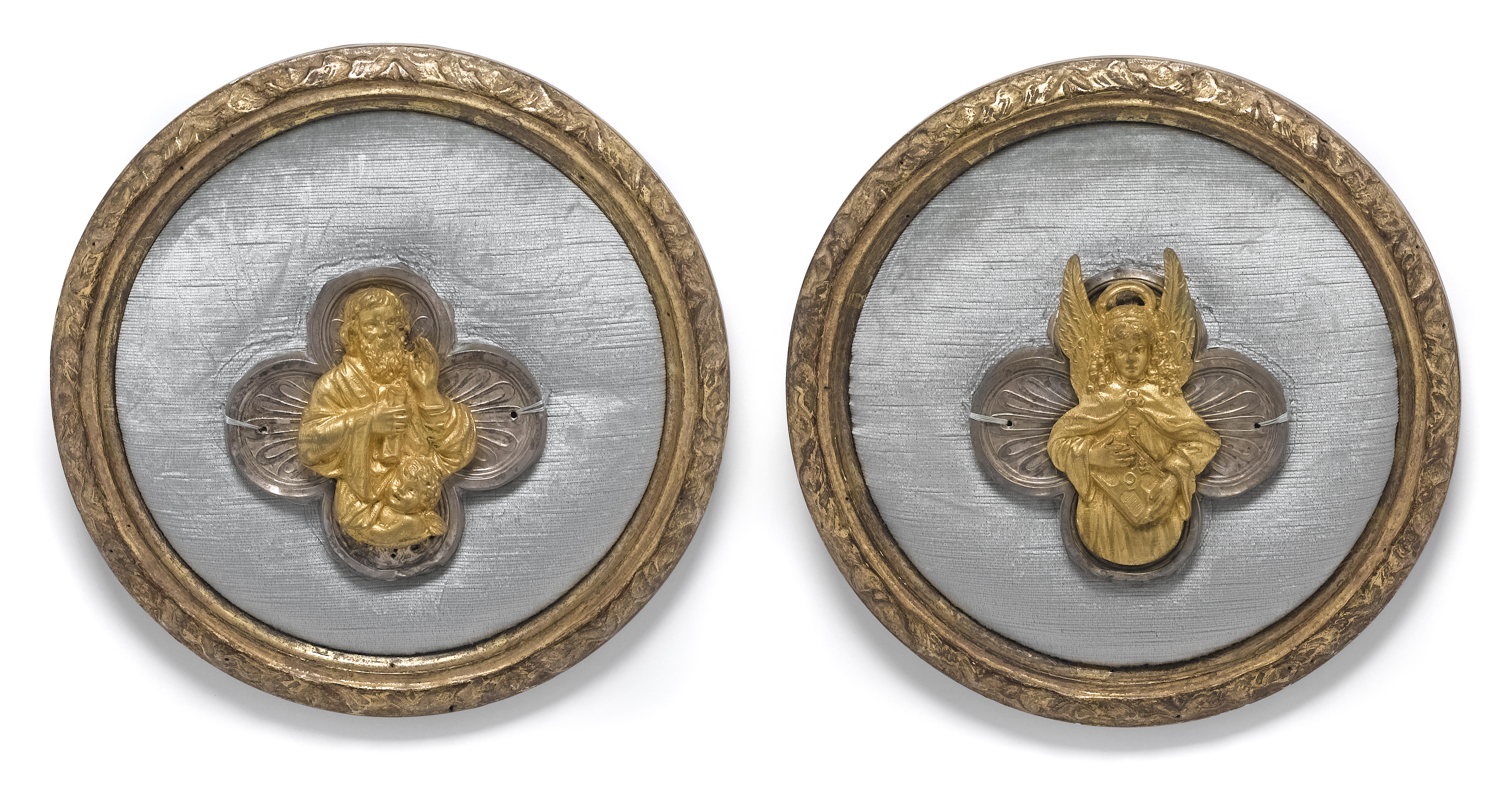 A group of five gilt and silvered