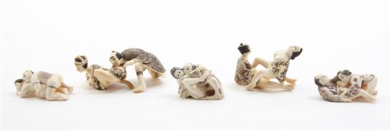 A Group of Five Japanese Ivory