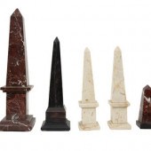 A Group of Five Marble Obelisk