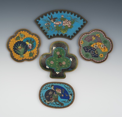 A Group of Five Miniature Cloisonne