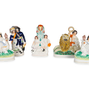 A Group of Five Staffordshire