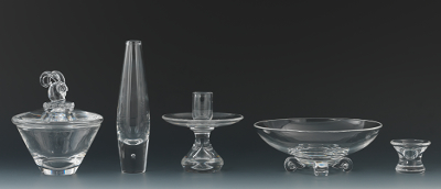 A Group of Five Steuben Glass