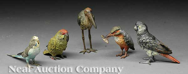 A Group of Five Vienna Cold Painted