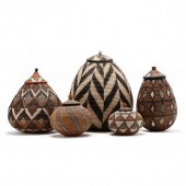 A GROUP OF FIVE ZULU UKHAMBA B