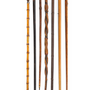 A Group of Folk Art Carved Canes